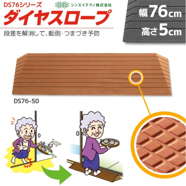 段差部での転倒防止・つまづき防止・車いすの走行などに!●高さ1〜6cmまで0.5cmごとに11段階の品揃え。　100cm幅タイプもあります。●ゴム製スロープはクッション性に富んでいて、　車イスの走行時などでも車輪の振動を吸収し、　身体にショ...