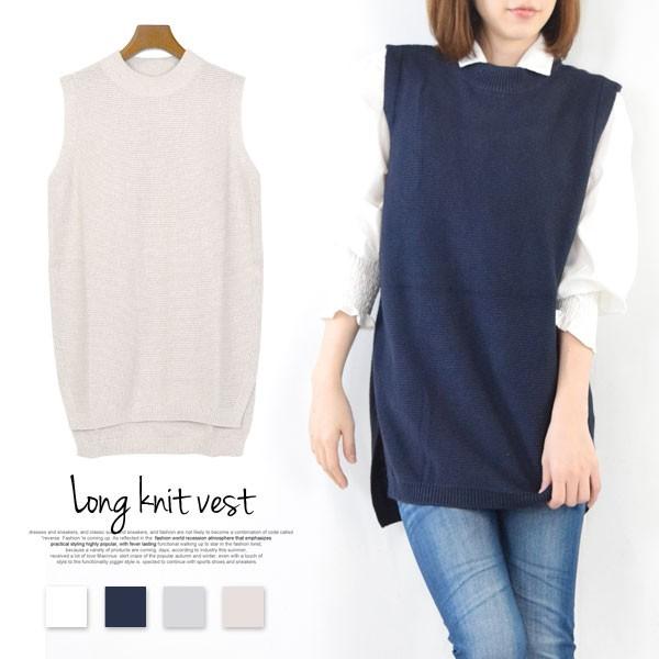 ニットベスト ニット ベスト レディース 春 学生 オフィス シンプル ノースリーブ トップス ロング丈 ハイネック g300 テラコッタ 通販 Yahoo ショッピング