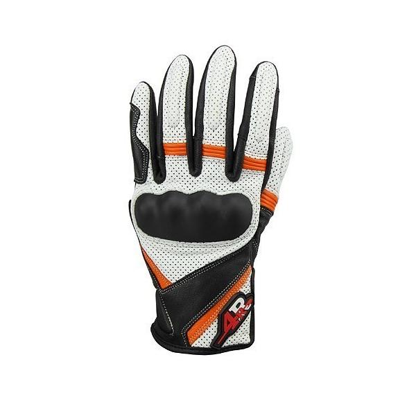 KIJIMA（キジマ） KIJIMA 4R レザーグローブ LG04 WHITE／ORANGE L FR