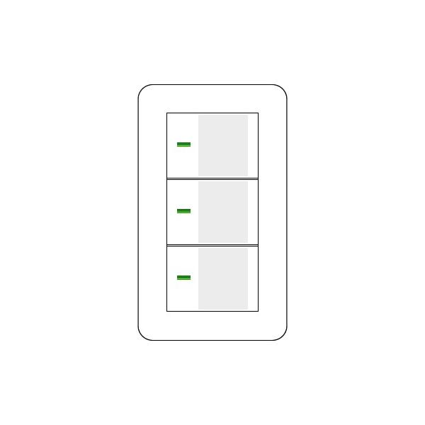 1連用ラウンドプレートホワイト(WTC7101W)／表示付・ネームなしトリプルハンドルホワイト(WT3023W)×3　※パナソニックのコスモシリーズワイド21のプレートとハンドルのセットです。スイッチと取付枠は別途お買い求め下さい。