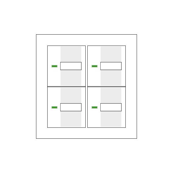 2連用スクエアプレートホワイト(WT8102W)／表示付・ネーム付ダブルハンドルホワイト(WT3032W)×4　※パナソニックのコスモシリーズワイド21のプレートとハンドルのセットです。スイッチと取付枠は別途お買い求め下さい。