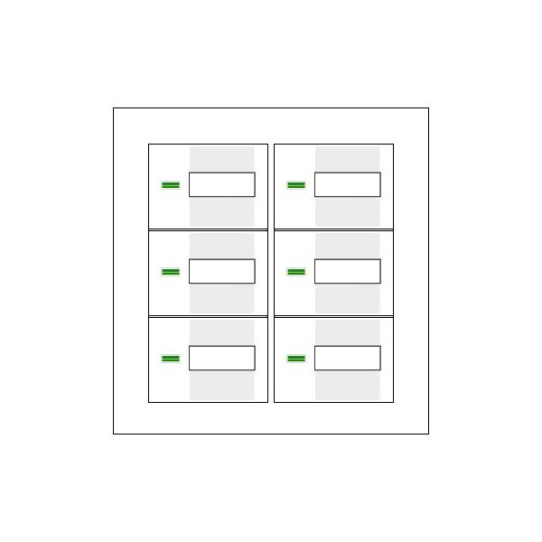 2連用スクエアプレートホワイト(WT8102W)／表示付・ネーム付トリプルハンドルホワイト(WT3033W)×6　※パナソニックのコスモシリーズワイド21のプレートとハンドルのセットです。スイッチと取付枠は別途お買い求め下さい。