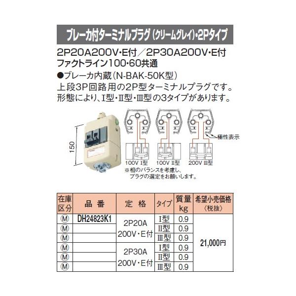 パナソニック ファクトライン100・60共通200V・E付ブレーカー付