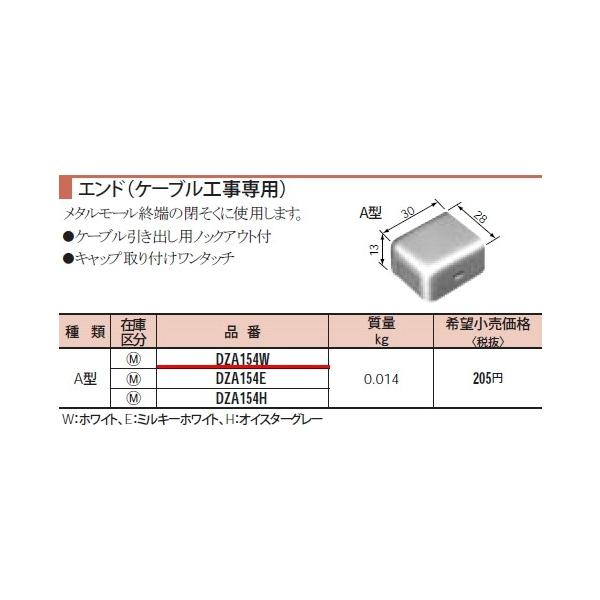 �݌ɕi DZA154W �p�i�\�j�b�N ���^���[���@�G���h�i�P�[�u���H����p�j�@�`�^