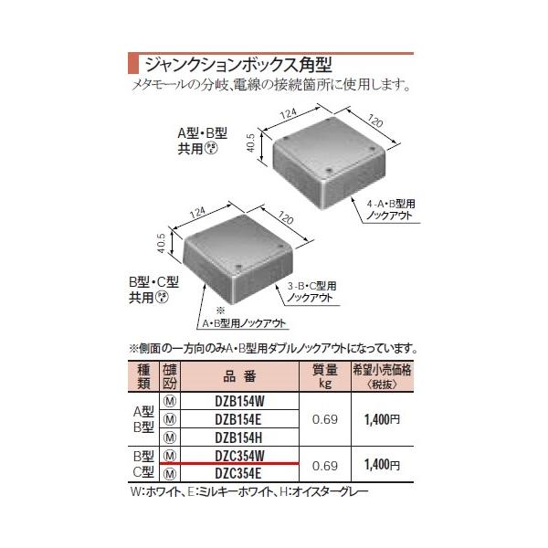 �݌ɕi DZC354W �p�i�\�j�b�N ���^���[���@�W�����N�V�����{�b�N�X�p�^�@�a�^�E�b�^