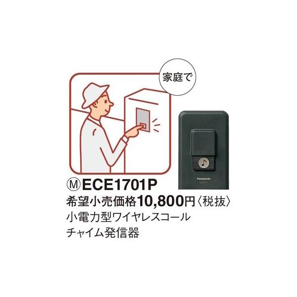 パナソニック 小電力型 ワイヤレスコールチャイム発信器（防雨形）ECE1701P
