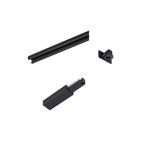 在庫品 TLIB1M 東芝ライテック ライティングレールVI形　直線I形セット　(黒)1m