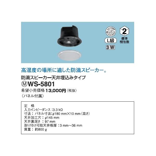 Panasonic（パナソニック） WS-5801 施設用音響ユニット 防滴