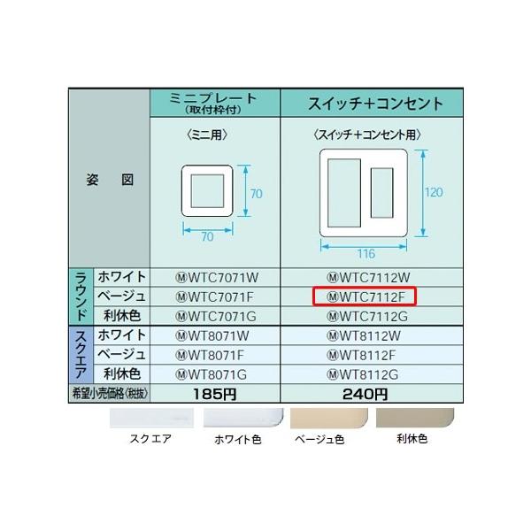 WTC7112F �p�i�\�j�b�N �R�X���V���[�Y���C�h21�z�����E�d�ށ@�X�C�b�`�{�R���Z���g�v���[�g�@�i2�A�p�j�i�x�[�W���j�i���E���h�j