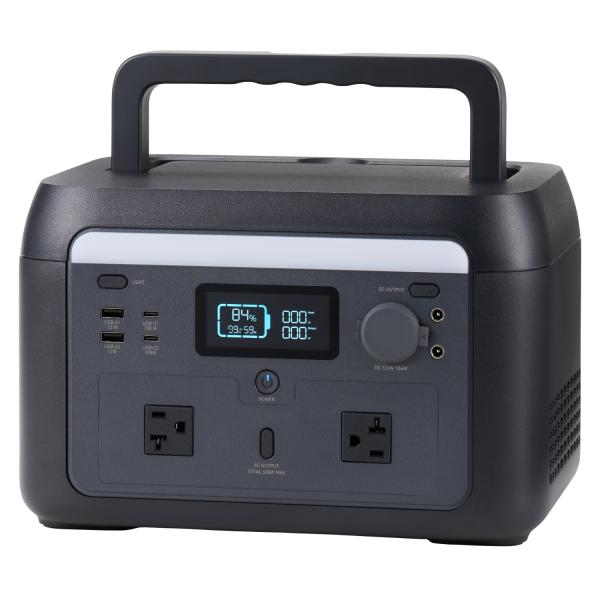 ポータブル電源 防災 停電 リン酸鉄 512Wh AC定格出力600W AC×2 USB-C×2 USB-A×2 シガーソケット DE-PS500PBK エレコム 公式店 国内メーカー