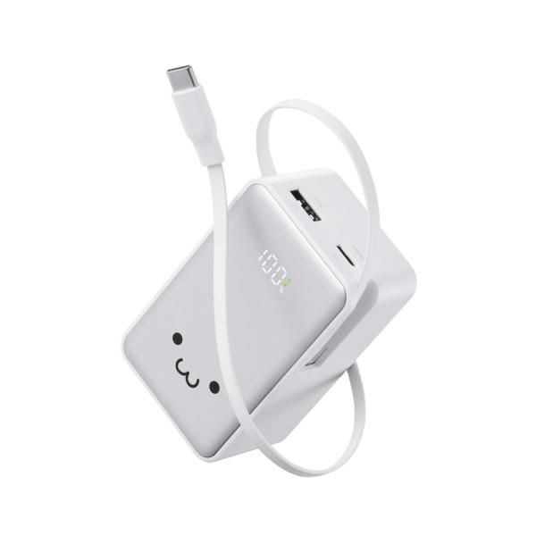 エレコム モバイルバッテリー iPhone 大容量 10000mAh 35W リール式 PD対応 残量表示 2ポート Type-C Type-A EC-C55L 公式店 安全 安心 日本メーカー