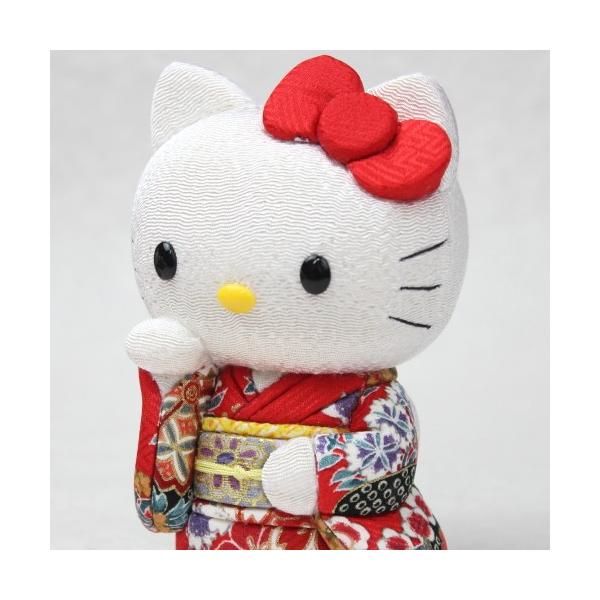 招き猫 キティちゃん グッズ 着物 柿沼人形 サンリオ 日本製 : 手