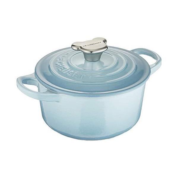 ル・クルーゼLe Creuset 鋳物 ホーロー 鍋 ココット・ロンド ベアー ツマミ 14 cm コースタルブルー ガス IH オーブン 対応 日本正規販売品