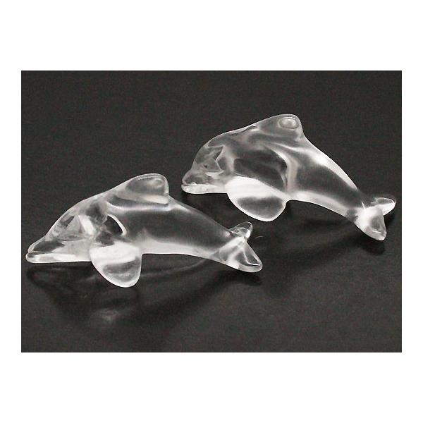 水晶 クォーツ 【天然石パーツ】 置物 パーツ 動物 いるか イルカ 約