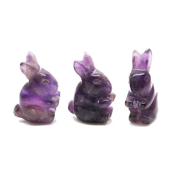 アメジスト 【天然石】 置物 パーツ 動物 うさぎ ウサギ 約x10mm 《1個