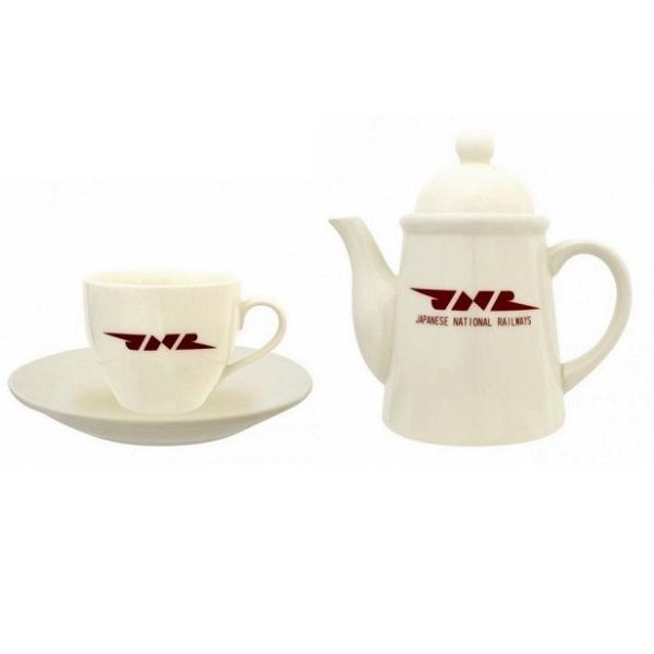 国鉄グッズ ティーポット、カップ＆ソーサーセット JNRマーク