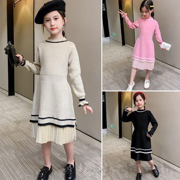 韓国子供服 ワンピース キッズ 女の子 ニットワンピース 膝丈 スウィート 秋服 冬服 学生 普段着 通学 ニットワンピ セータードレス 姉妹 誕生日 全3色 1 170 Magokoro Tfショップ 通販 Yahoo ショッピング