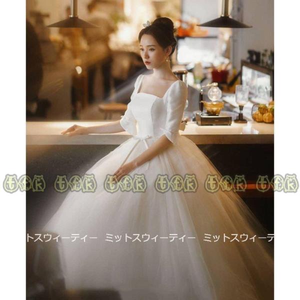 オンラインストア販売済み ウェディングドレス 白 結婚式 ロングドレス Aラインドレス チュール ウエディングドレス 二次会 激安スーパー Ssl Daikyogo Or Jp