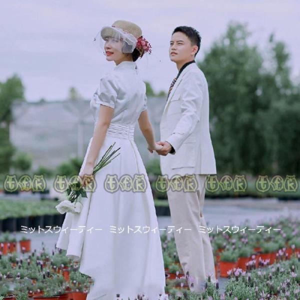 純正卸売り ウェディングドレス ウエディングドレス 半袖 ハイネック ロングドレス 結婚式 二次会 花嫁 前短後 ショッピング割引品 Ssl Daikyogo Or Jp