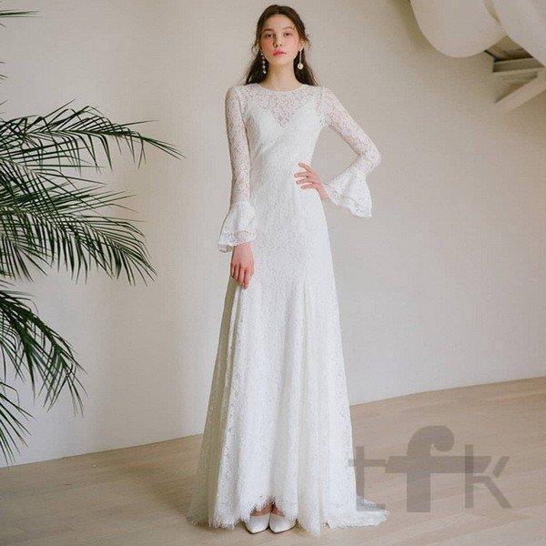 楽天市場 ウェディングドレス ウェディングドレス白 パーティードレス レース 簡約 花嫁ロングドレス 露背 結婚式 トレーンライン 二次会 エレガント お呼ばれ 挙式 送料無料 Acemimarlik Com