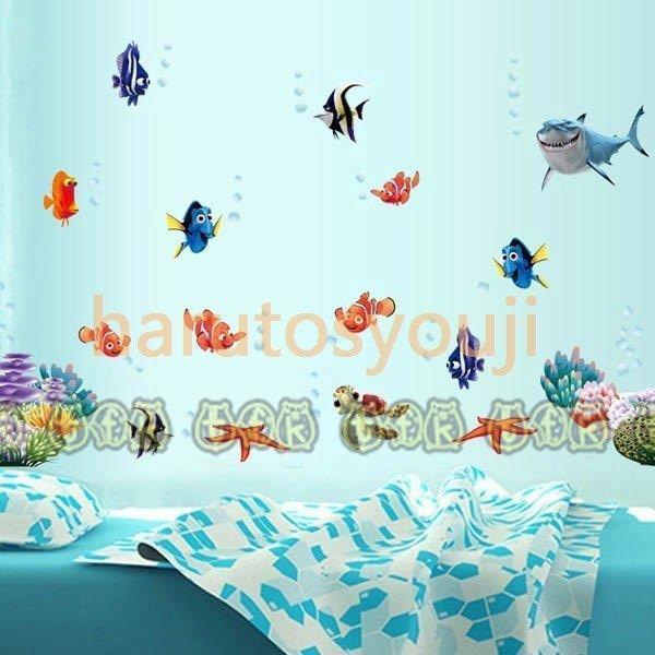 Seasonal Wrap入荷 ウォールステッカーニモディズニー海サメ熱帯魚ドリーマーリン窓ガラス壁デコ北欧風diy縁起リビング寝室