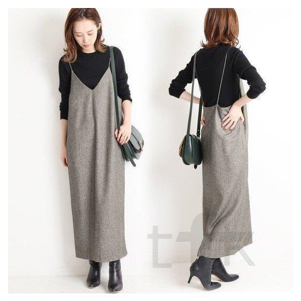 レディース ロングワンピース オシャレ ジャンパースカート ゆったりワンピース 春 上品 キャミソール 長袖 ｖネックワンピース 30代 40代 通勤 Ol 新作 Ss 0815cqq スポーツ用品専門店 通販 Yahoo ショッピング