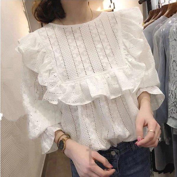 レディース ブラウス きれいめ 40代 秋新作 上品 白シャツ レース刺繍ブラウス 商品 フレアトップス