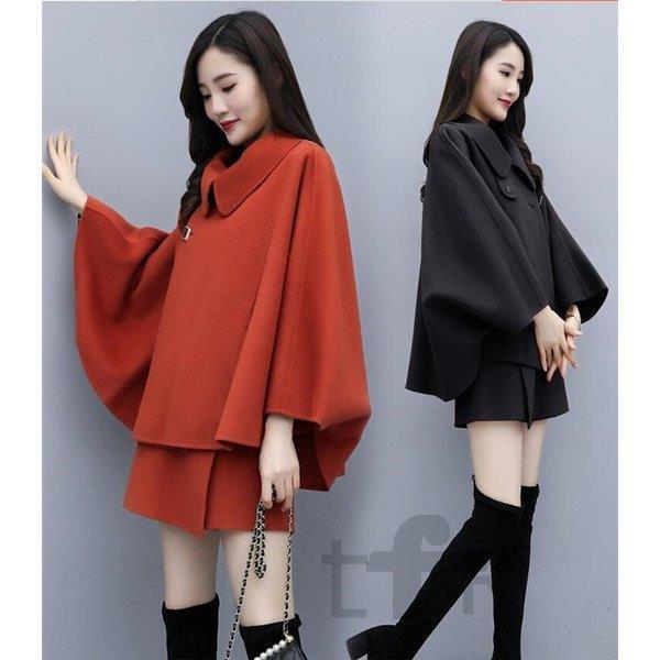 想像を超えての ケープ コート レディース ポンチョ マント 2点セット 大きいサイズ アウター オーバーコート 冬 レディースファッション 売り切れ必至 Studiostodulky Cz