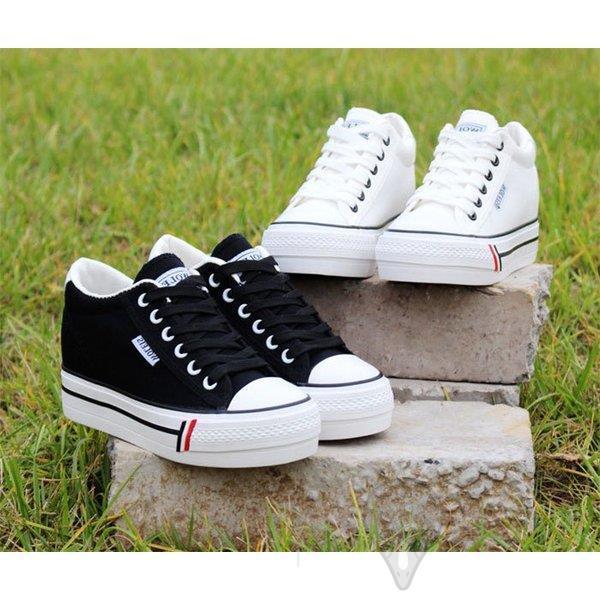 厚底スニーカー インヒール シークレットシューズ レディース ローカット 春秋 美脚 キャンバス ズック靴 帆布 Ss 1z79 スポーツ用品専門店 通販 Yahoo ショッピング