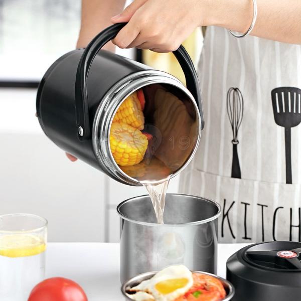 プレゼント 弁当箱 保温 ランチジャー スープok フタを外して 箸付き 温かい弁当 ステンレス 大容量 おしゃれ シンプル ランチボックス