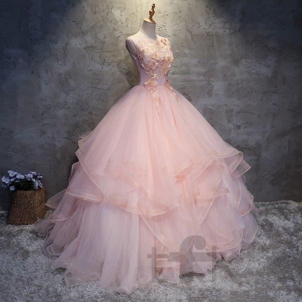 想像を超えての カラードレス ロング 結婚式 花嫁 ノースリーブ ピンク 刺繍 プリンセスライン 二次会 パーティードレス チュール ウェディングドレス ウエディング 演奏会 楽天市場 Kuljic Com