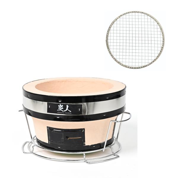 製品型番  トータルフーズシステム製品サイズ  直径26.7cm 高さ約17 cm　重量5.8kg色 ベージュ系材質  珪藻土付属品  ステンレス製火皿15cm丸網平28cm3枚とのセット売り