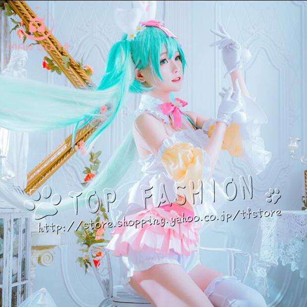 cosplay初音ミク ミク miku VOCALOID 四季フィギュア うさぎ耳 バニーガール 新衣装 ドレス cosplay コスチューム（  ウィッグ、靴追加 ）