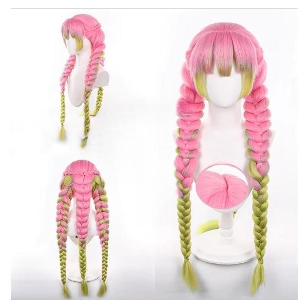 鬼滅の刃 風 甘露寺 蜜璃 かんろじ みつり コスプレ ウィッグ イベント