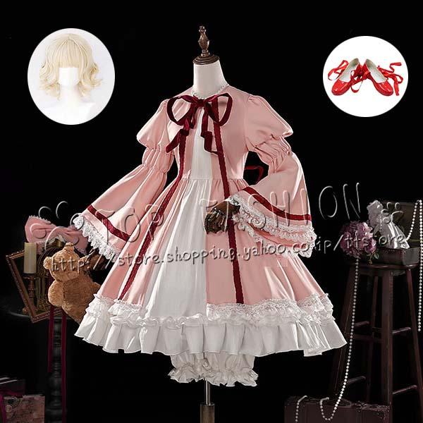 ローゼンメイデン 雛苺 コスプレ衣装 ウィッグ靴セット￼ ローゼンメイデン 雛苺 ひないちご ベリーベル コスプレ衣装