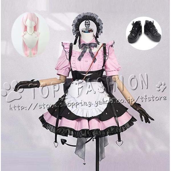 にじさんじ VTuber 風 椎名唯華コスプレ衣装 ウィッグ 靴 cosplay