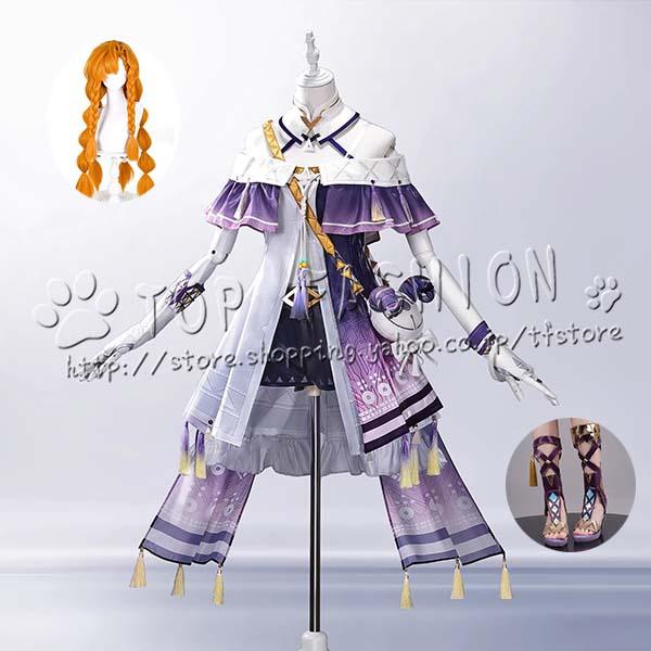 鳴潮 ユーノ コスプレ衣装 ウィッグ・靴付きフルセット 白鹿団子製 鳴潮 Wuthering Waves シグリカ Sigrika コスプレ 衣装 ウィッグ 靴