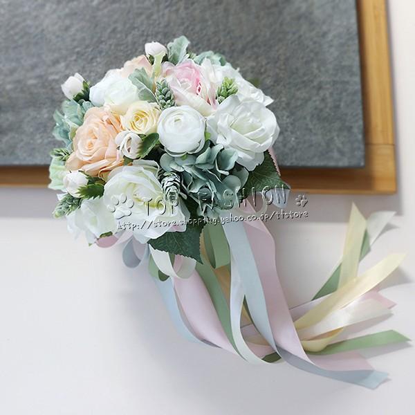 ウエディングブーケ ブートニア リストブーケ 花束 花飾り 結婚式 バラ造花 手首の花 花嫁 披露宴 手作り キット ブライダルブーケ Tpsph011 Top Fashion Store 通販 Yahoo ショッピング