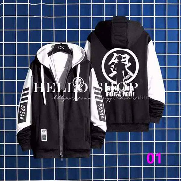 【送料無料】銀魂 ぎんたま 風 坂田銀時 かつら こたろう コート着 長袖 M-4XL スウェット 春秋冬 周辺 薄/厚手 衣装