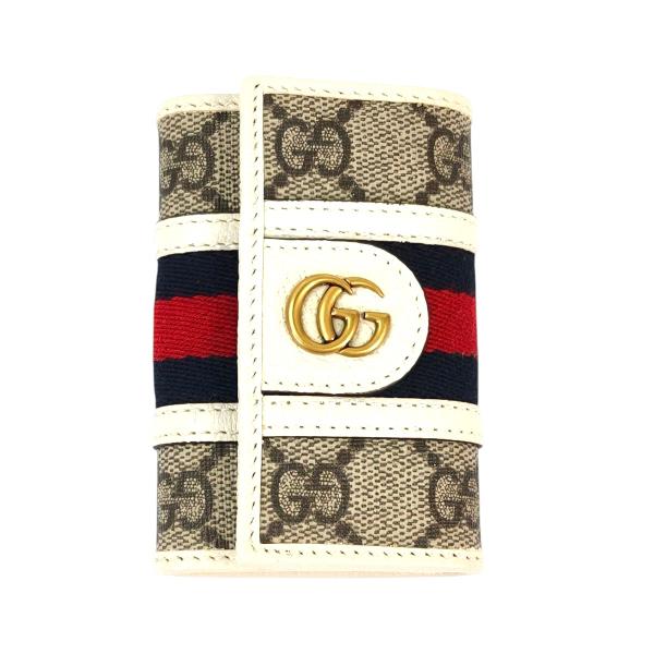 Gucci グッチ オフィディア GG キーケース ホワイト×ベージュ 管理番号：11384