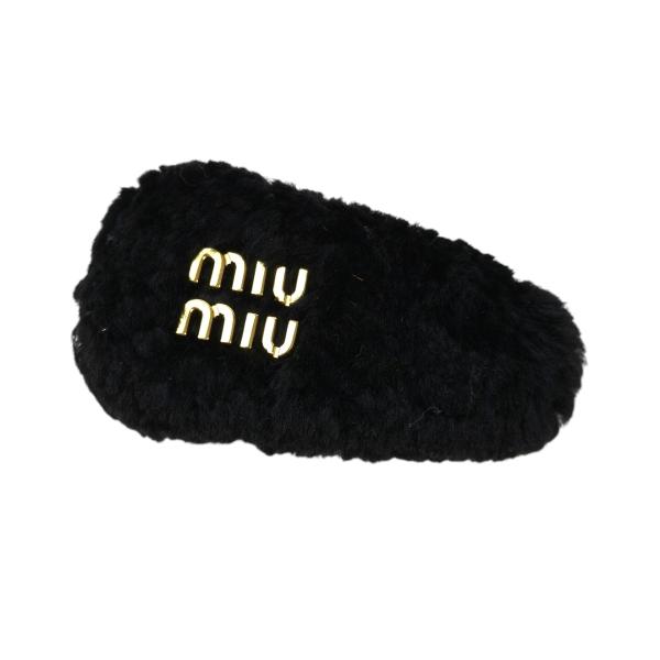 miu miu（ミュウミュウ） ロゴ付き ヘアクリップ ブラック 管理番号