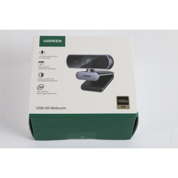 UGREEN ウェブカメラ USB Webカメラ フルHD 1080P 200万画素 マイク内蔵 自動光補正 85°超広視野角　【中古未開封品】