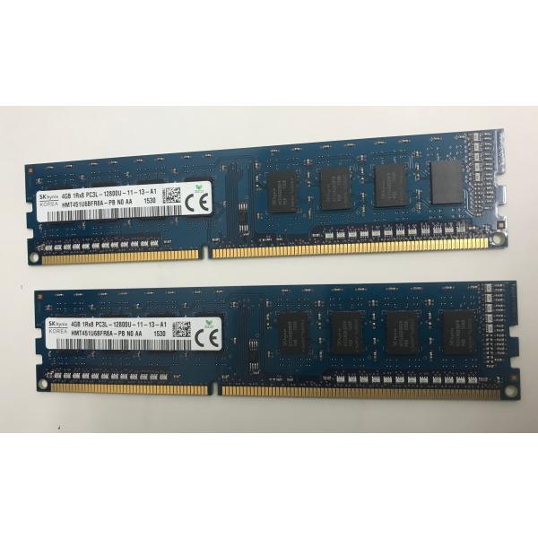 SK HYNIX PC3L-12800U 8GB 4GB 2枚で 8GB DDR3L 1600 4GB 2枚 DDR3Lデスクトップ用 メモリ 240ピン ECC無し DDR3L DESKTOP RAM容量:4GB+4GB=8GBタイプ:2...