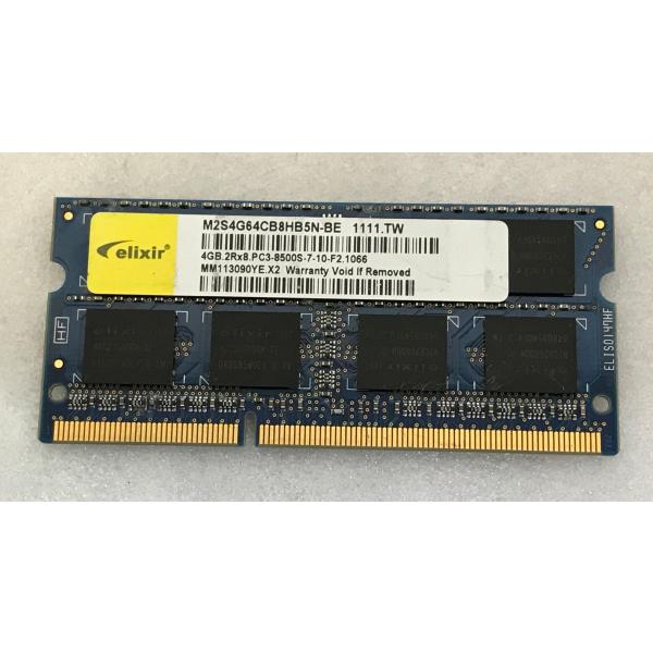ELIXIR PC3-8500S 4GB 1枚  DDR3 ノートパソコン用メモリ 204ピン DDR3-1066 4GB 204ピン ddr3 Non-ECCメモリ メモリ容量：4GB  DDR3ノート用メモリタイプ：204ピン ddr3...