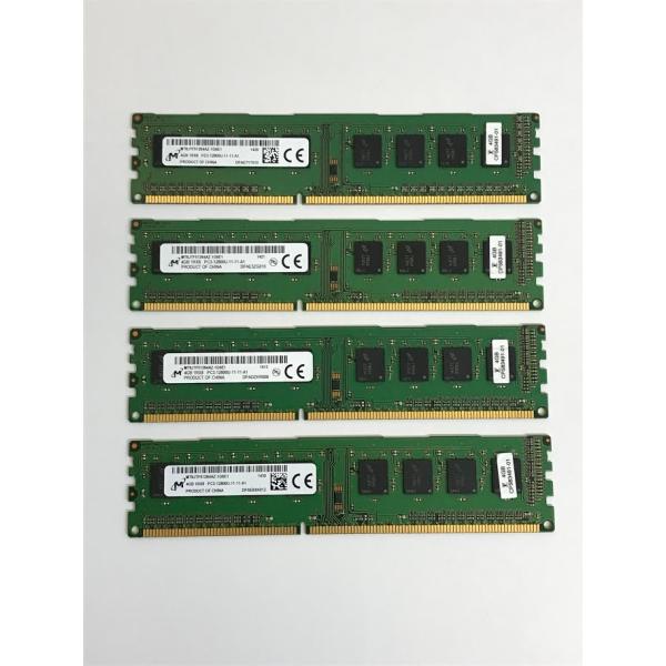 MICRON 1RX8 PC3-12800U 4GB 4枚組 1セット 16GB DDR3 デスクトップ用 メモリ  ECC無し DDR3-1600 4GB 4枚で 16GB DDR3 DESKTOP RAM容量：4GB 4枚=合計16GB...