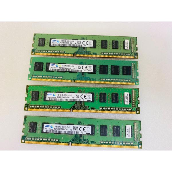 SAMSUNG 1RX8 PC3-12800U 4GB 4枚組 DDR3 16GB DDR3 デスクトップ用 メモリ ECC無し DDR3-1600 4GB 4枚で 16GB DDR3 DESKTOP RAMPC3-12800U(DDR3-...