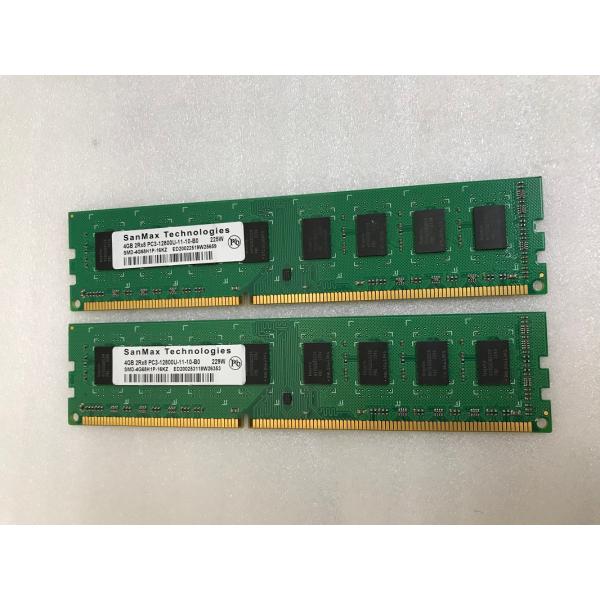 SANMAX 2Rx8 PC3-12800U 4GB 2枚組 1セット 8GB DDR3 デスクトップ用 メモリ/ 240ピン ECC無し DDR3-1600 4GB 2枚で 8GB DDR3 DESKTOP RAM容量：4GB+4GB =...
