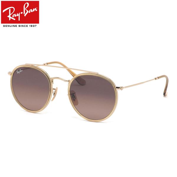Ray-Ban レイバン RB3647N ラウンドサングラス ゴールド ブラウン レイバン公式ストア】 Ray-Ban® ROUND DOUBLE BRIDGE サングラス