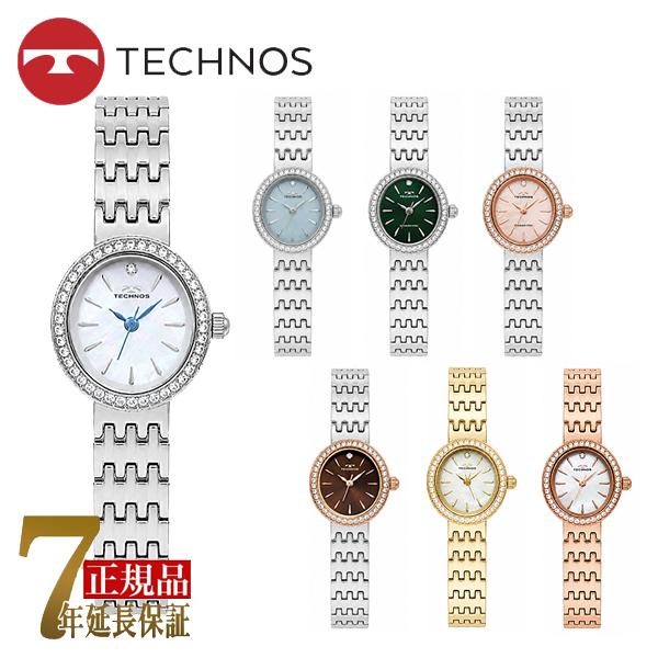 テクノス  レディース アナログ パヴェベゼル 腕時計  T9933ST T9933SI T9933SM T9933SP T9933BP T9933GW T9933PW ホワイト ブルー グリーン ピンク ブラウン