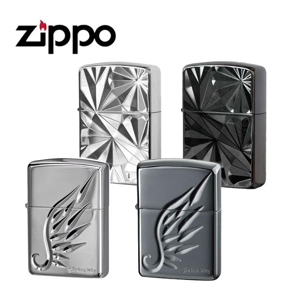 ジッポー アーマー ライター ZIPPO V-WING シャイニーカット ブラック シルバー ZIP-ARMOR